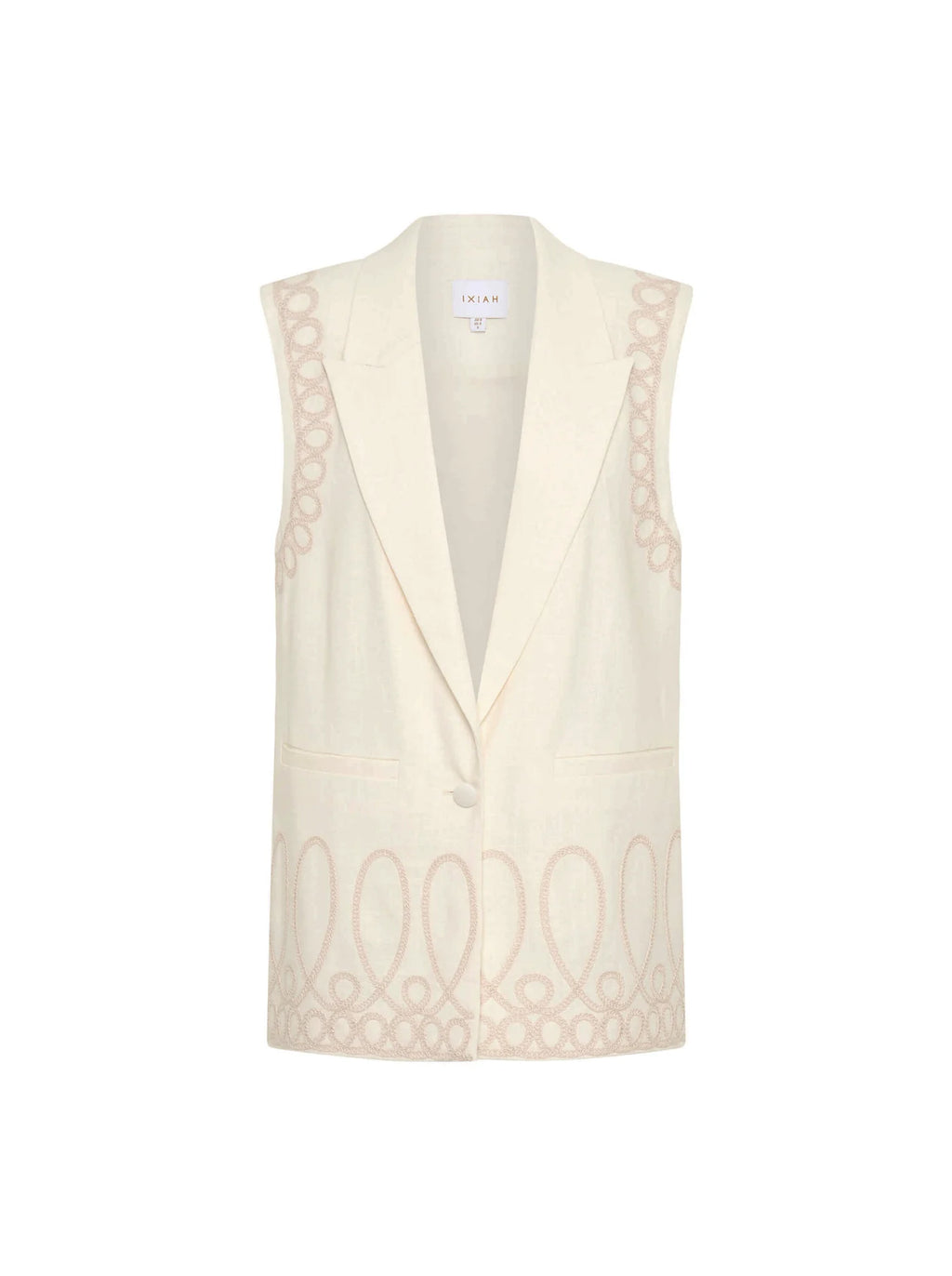 新品 Eaphi EMBROIDERY CORD VEST ivory IXIAH_ALKALI_VEST_SAND_GM_1400